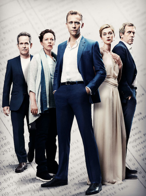 Tom Hollander, Olivia Colman, Tom Hiddleston, Elizabeth Debicki, and Hugh Laurie in The Night Manager