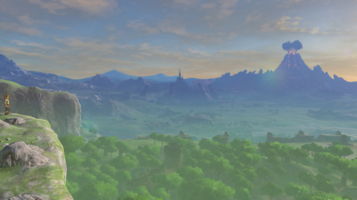 Link looks at a landscape in Zelda: Breath of the Wild
